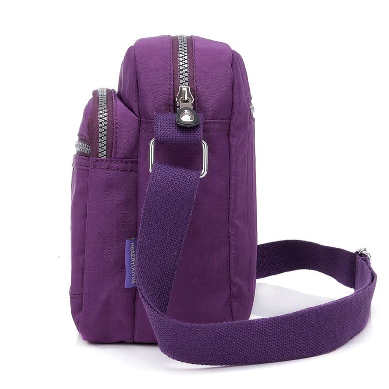 KARRESLY Casual Nylon Purse Handbag Crossbody Bag Waterproof Shoulder Bag for Women (Purple) - Image 2